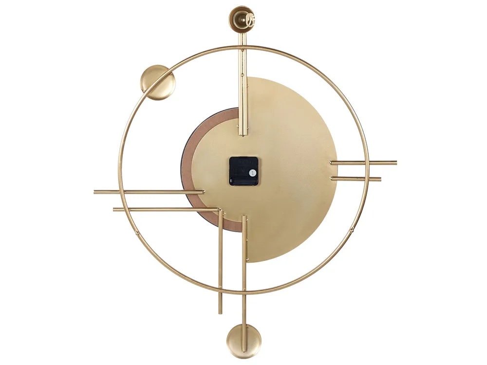 Iron Wall Clock 59 x 67 cm Gold and Carvão ALLOGNY