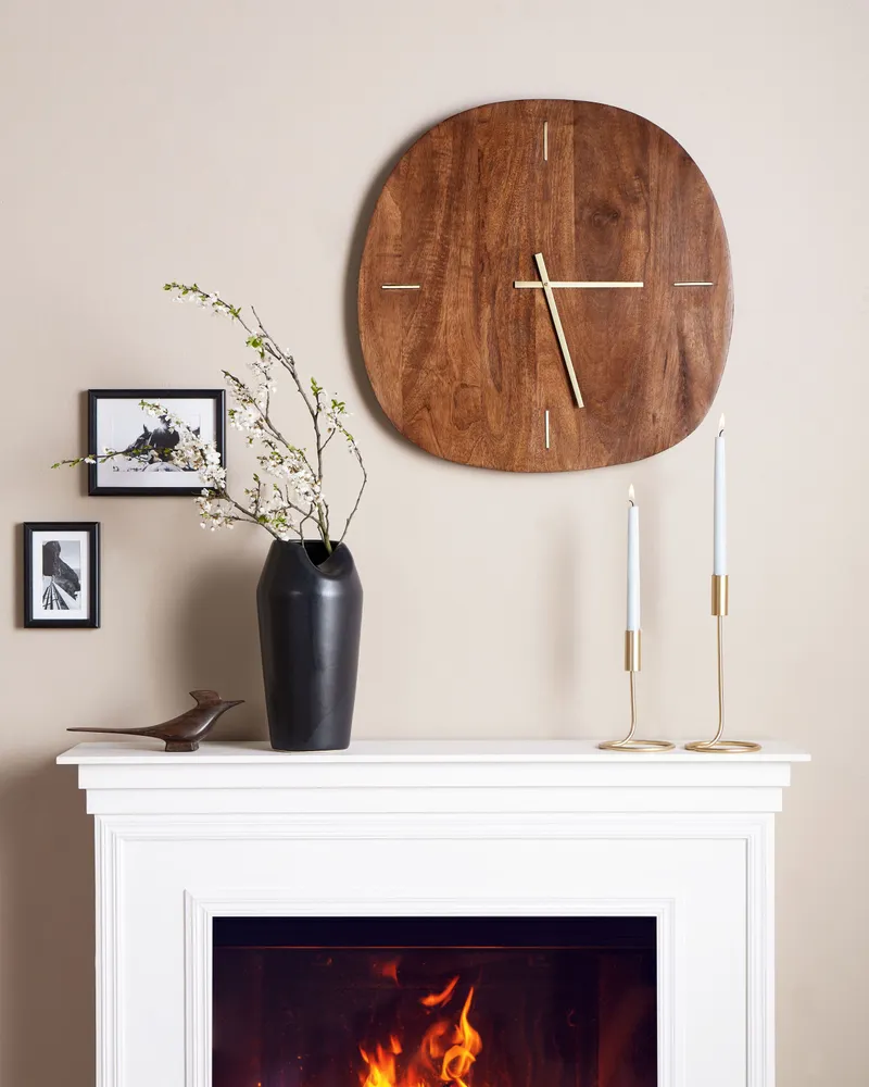 Wall Clock 59 x 60 cm Dark Wood TAPTI