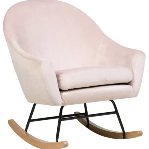 Rocking Chair OXIE Velvet Pastel Rosa