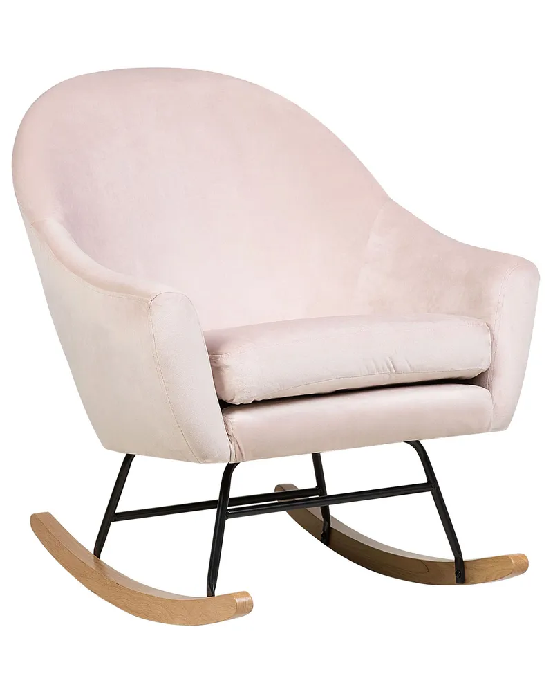 Rocking Chair OXIE Velvet Pastel Rosa