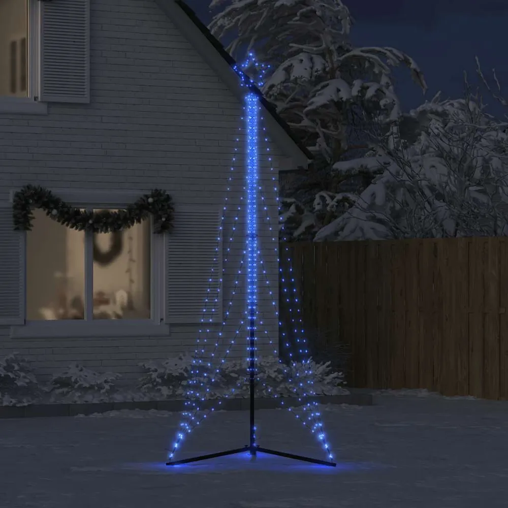 Arranjo de Flores Artificiais LED Árvore de Natal 525 LEDs Azul 302 cm