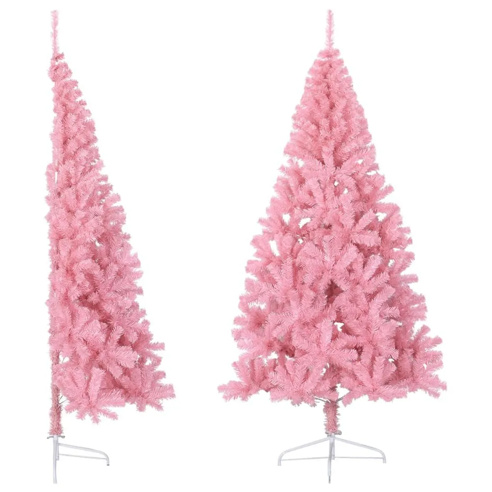 Planta de Parede Artificial Meia árvore de Natal artificial com suporte 210 cm PVC rosa