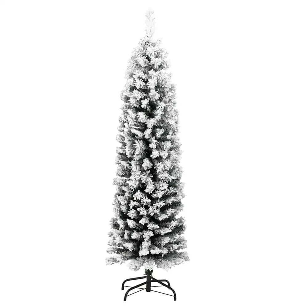Planta de Parede Artificial Árvore de Natal artificial fina com neve 150 cm PVC verde