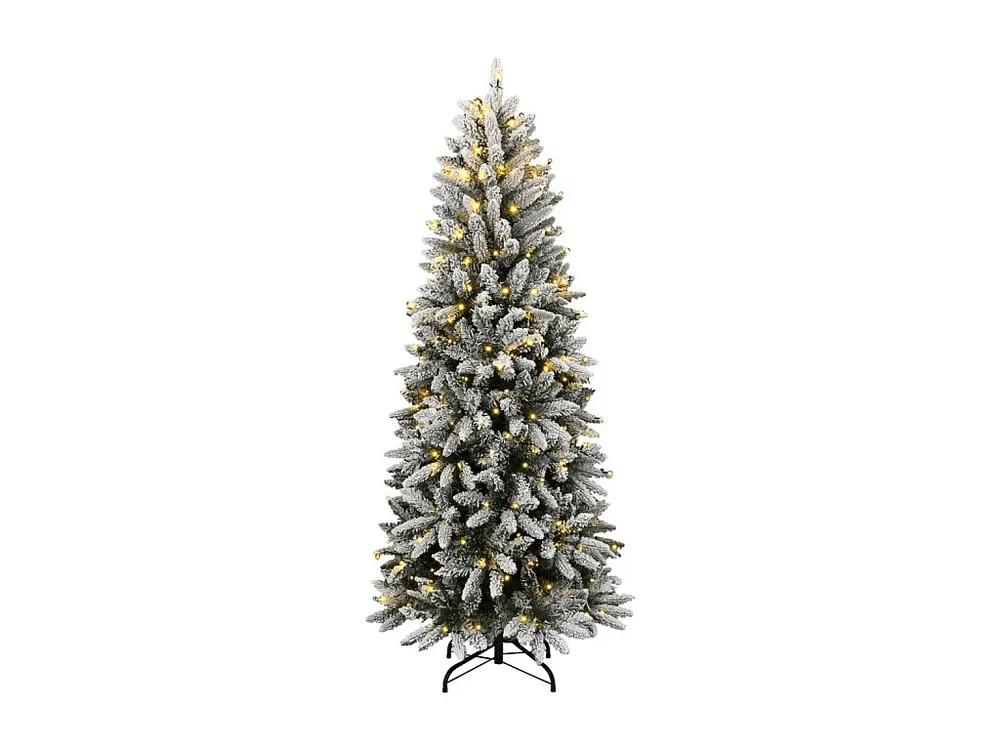 Realista de Alta Qualidade Árvore de Natal artificial com 150 luzes LED e neve 150 cm