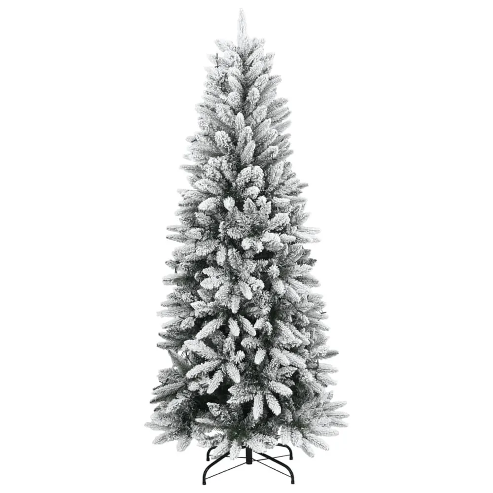 Árvore de Natal artificial com 150 luzes LED e neve 120 cm Cor Verde Natural
