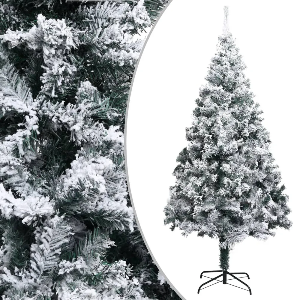 Árvore de Natal artificial com flocos de neve 240 cm PVC verde Conjunto de 6 Unidades
