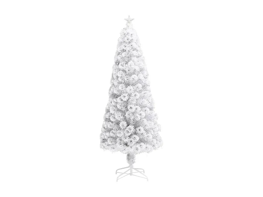 Árvore de Natal artificial com LEDs 210 cm fibra ótica branco Ideal para Decoração de Casa