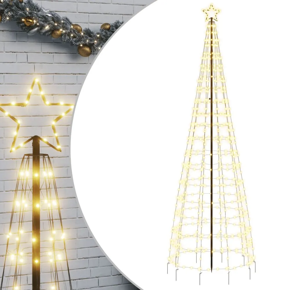 Árvore de Natal LED com Spikes 570 LEDs Branco Ardente 300 cm