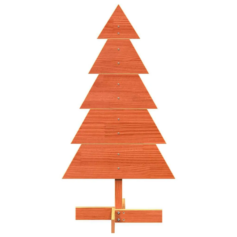 Árvore de Natal decorativa 100 cm pinho maciço castanho-mel com Luzes LED Brancas Quentes
