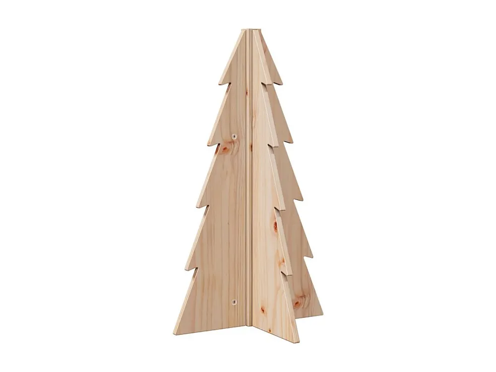 Árvore de Natal decorativa 69,5 cm madeira de pinho maciç com Sistema de Iluminação Integrado