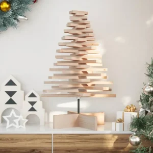 Árvore de Natal decorativa 80 cm madeira de pinho maciç com Iluminação LED
