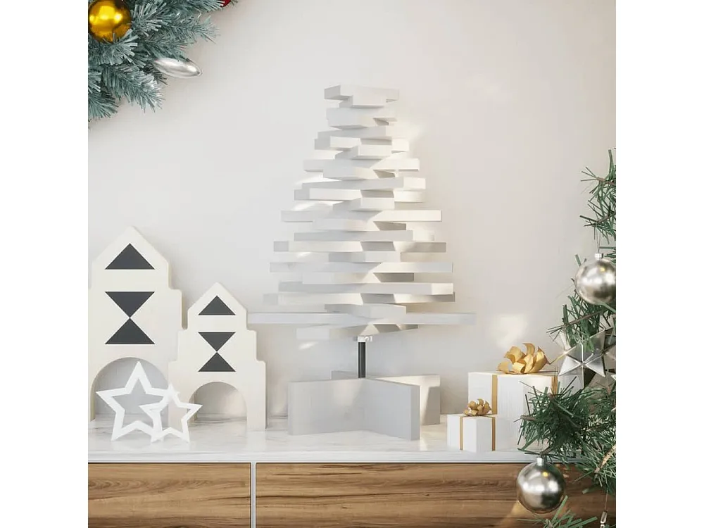 Árvore Premium Árvore Natal decorativa 60 cm madeira de pinho maciç branco