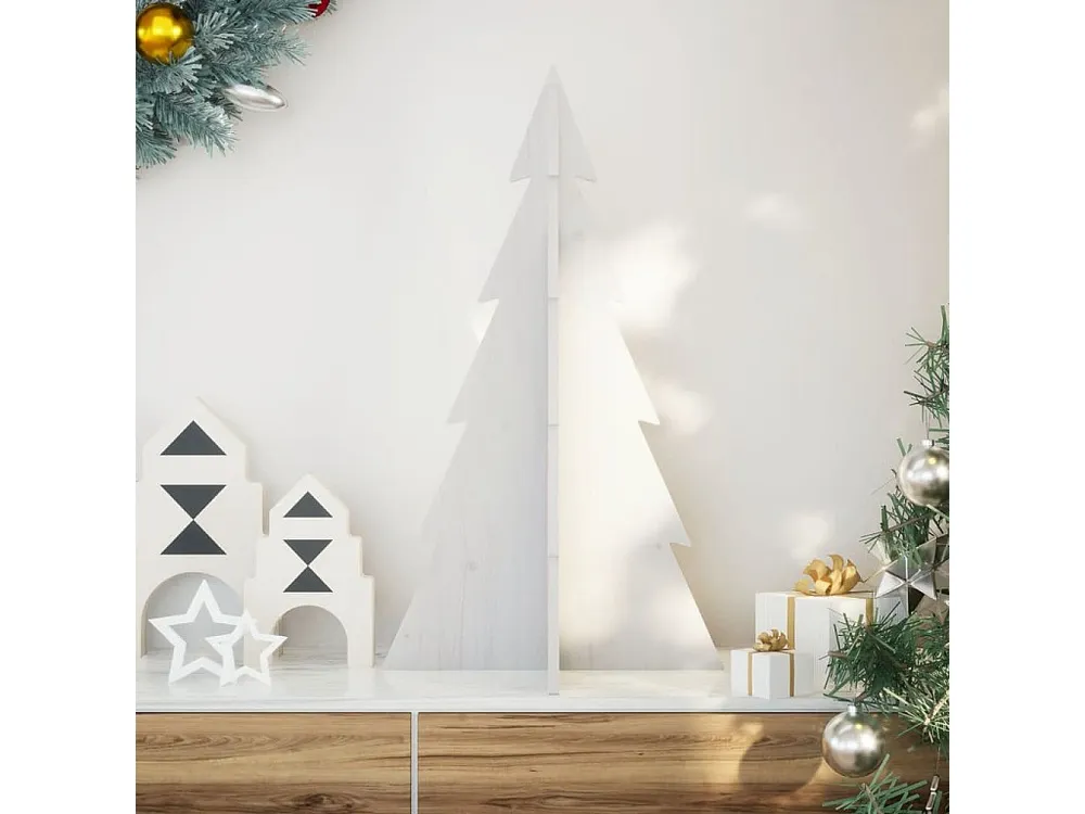 Árvore Premium Árvore Natal decorativa 80 cm madeira de pinho maciç branco