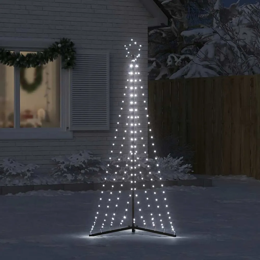 LED Árvore de Natal 339 LEDs Branco Frio 187 cm vidaXL