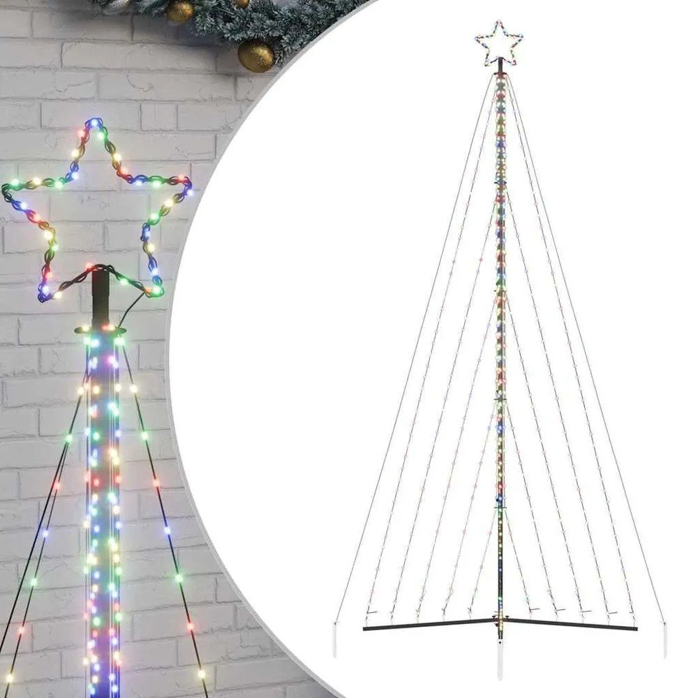 LED Árvore de Natal 570 LEDs Colorido 399 cm vidaXL