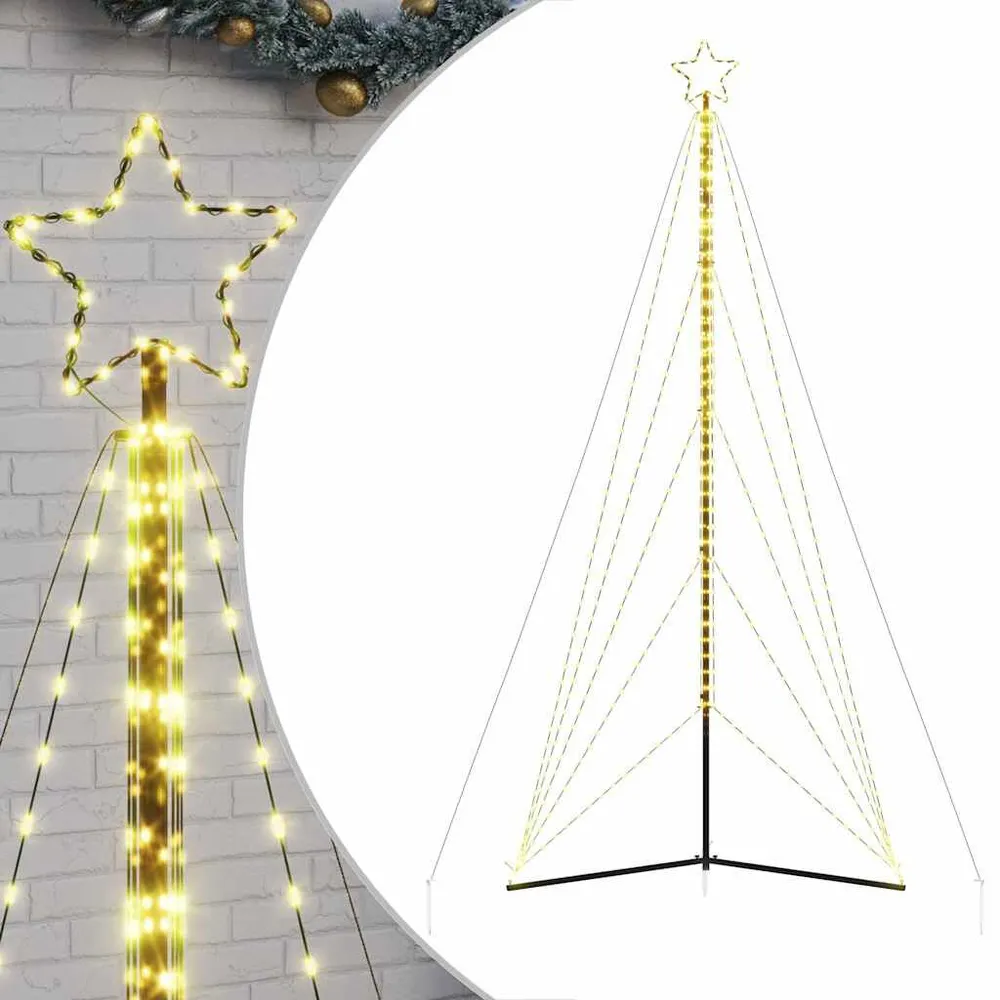 LED Árvore de Natal 615 LEDs Branco Quente 404,5 cm vidaXL