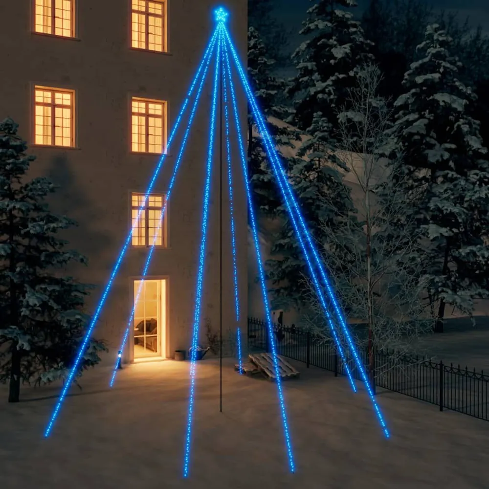 LED Árvore de Natal Interior Exterior 1300 LEDs Azul 8 m vidaXL