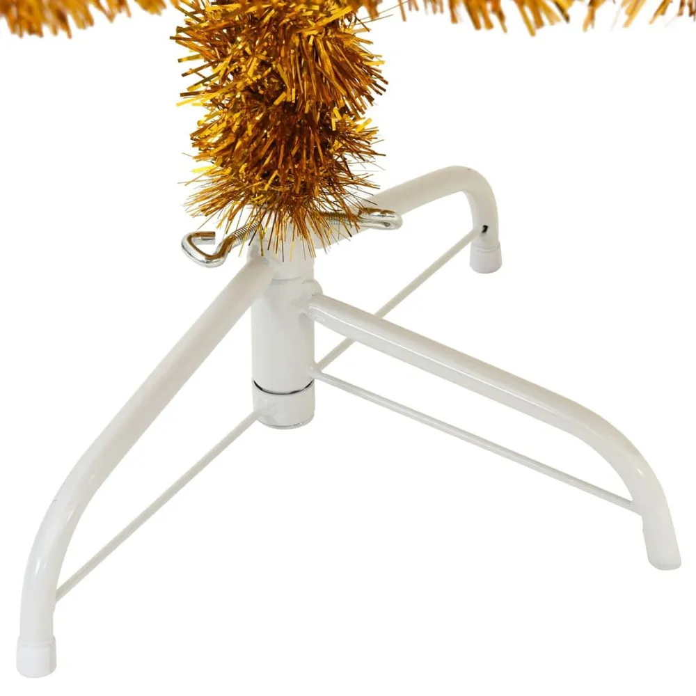 Meia árvore de Natal artificial com suporte 180 cm PET dourado vidaXL