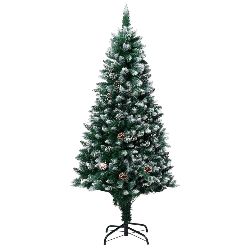 Árvore de Natal artificial com pinhas e neve branca 150 cm vidaXL