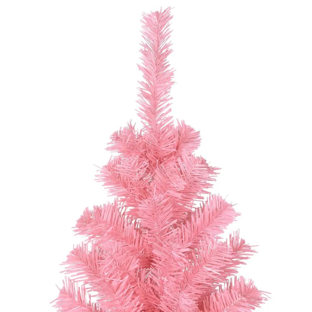 Árvore de Natal artificial com suporte 210 cm PVC rosa vidaXL