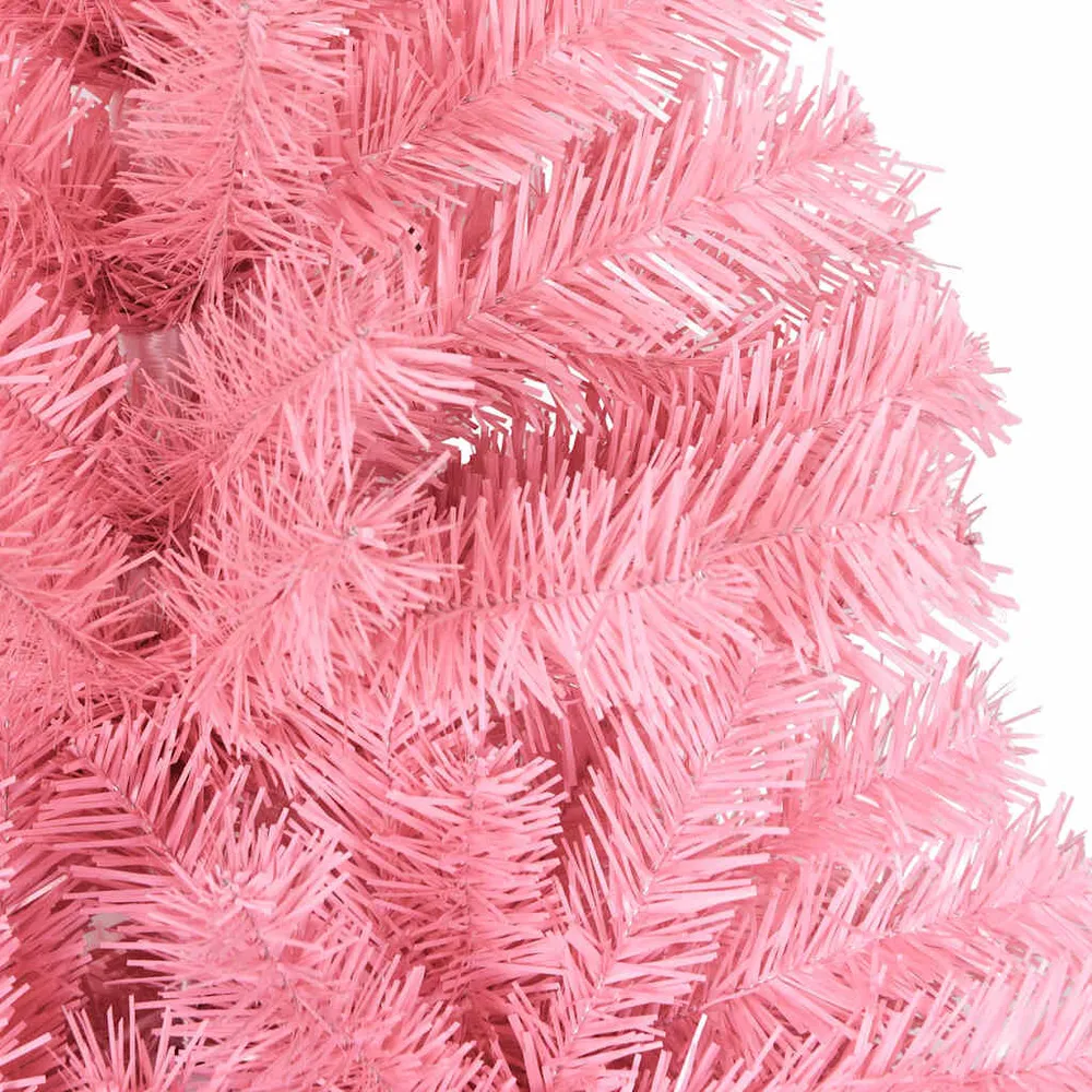 Árvore de Natal artificial com suporte 210 cm PVC rosa vidaXL