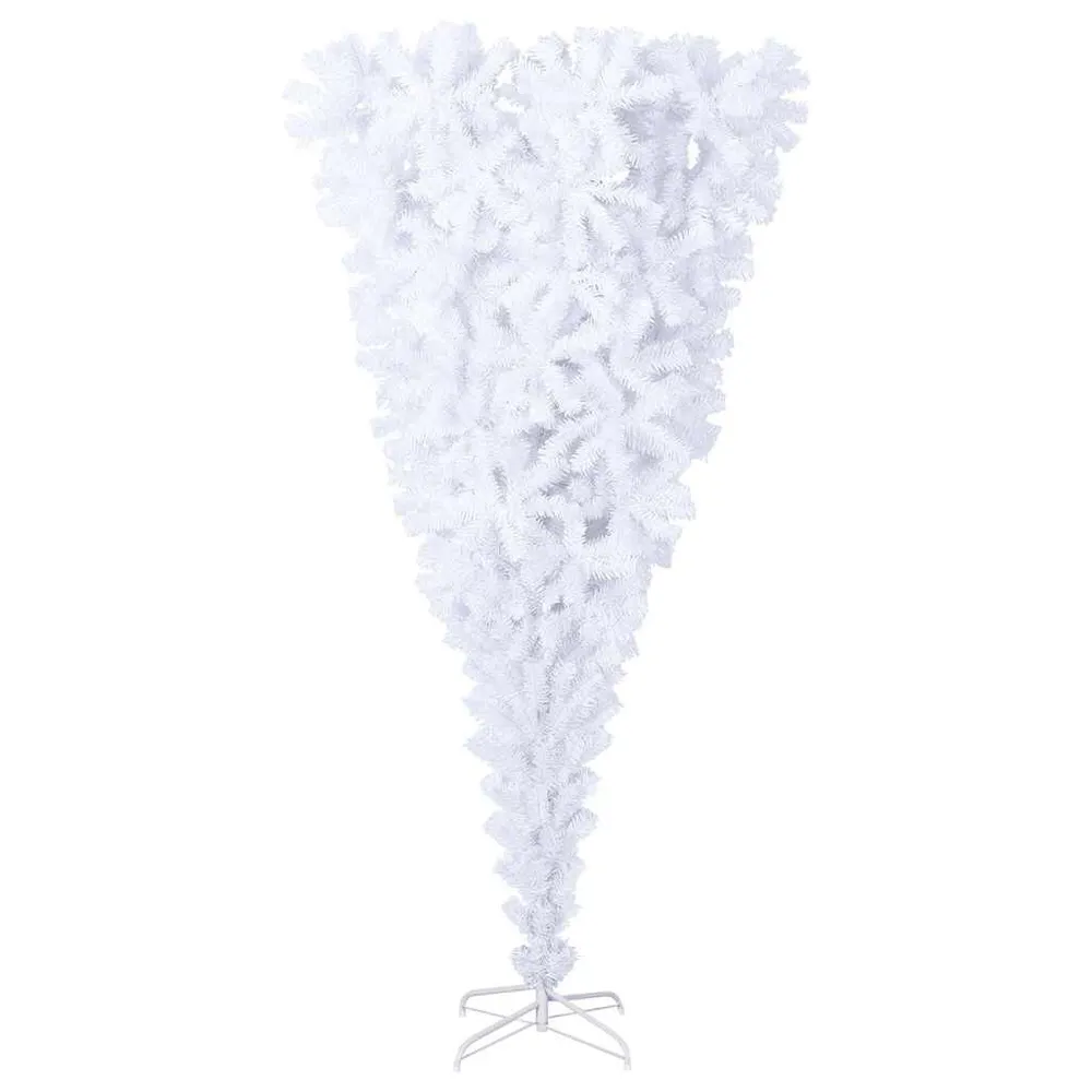 Árvore de Natal artificial invertida com suporte 210 cm branco vidaXL