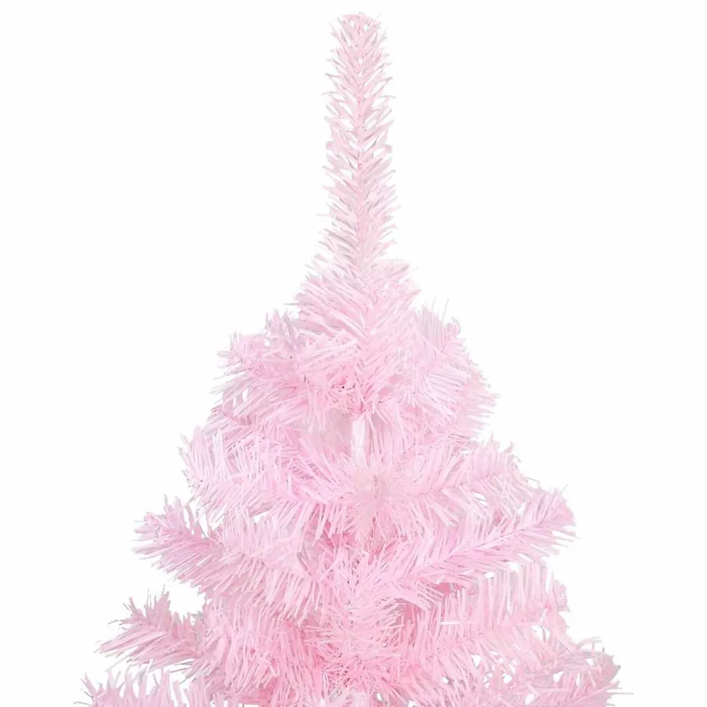 Árvore Natal artificial pré-iluminada com bolas PVC rosa vidaXL