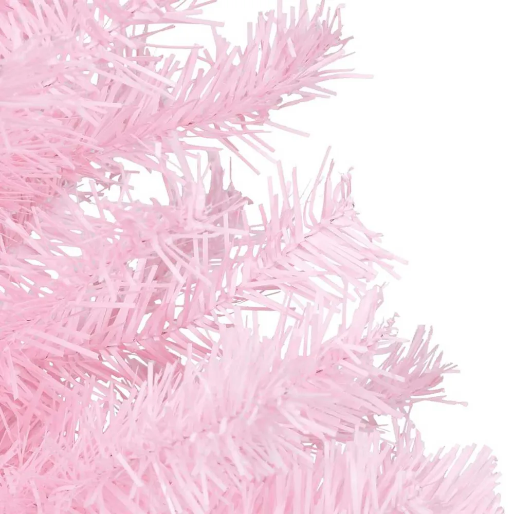 Árvore Natal artificial pré-iluminada com bolas PVC rosa vidaXL