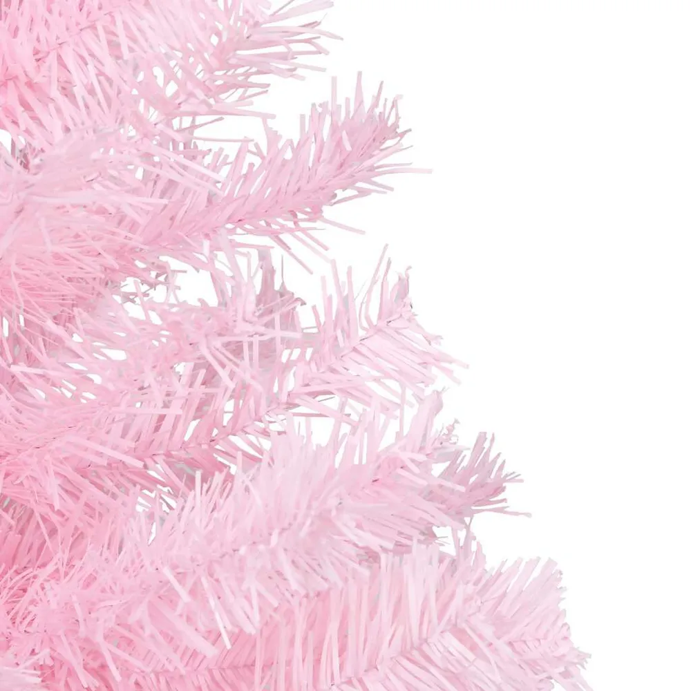 Árvore Natal artificial pré-iluminada com bolas PVC rosa vidaXL