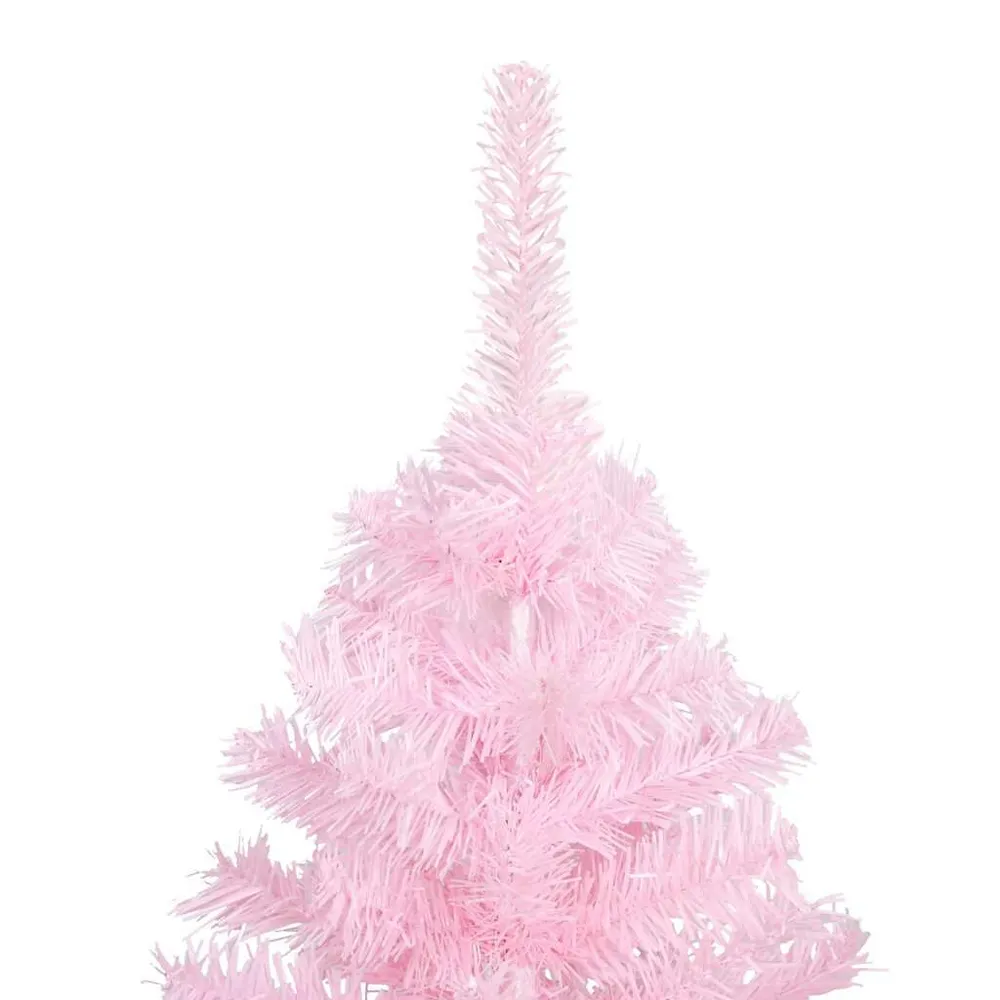 Árvore Natal artificial pré-iluminada com bolas PVC rosa vidaXL