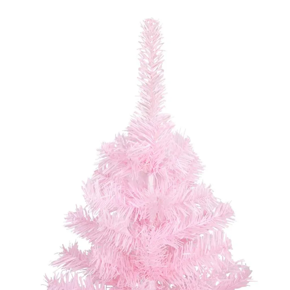 Árvore Natal artificial pré-iluminada com bolas PVC rosa vidaXL