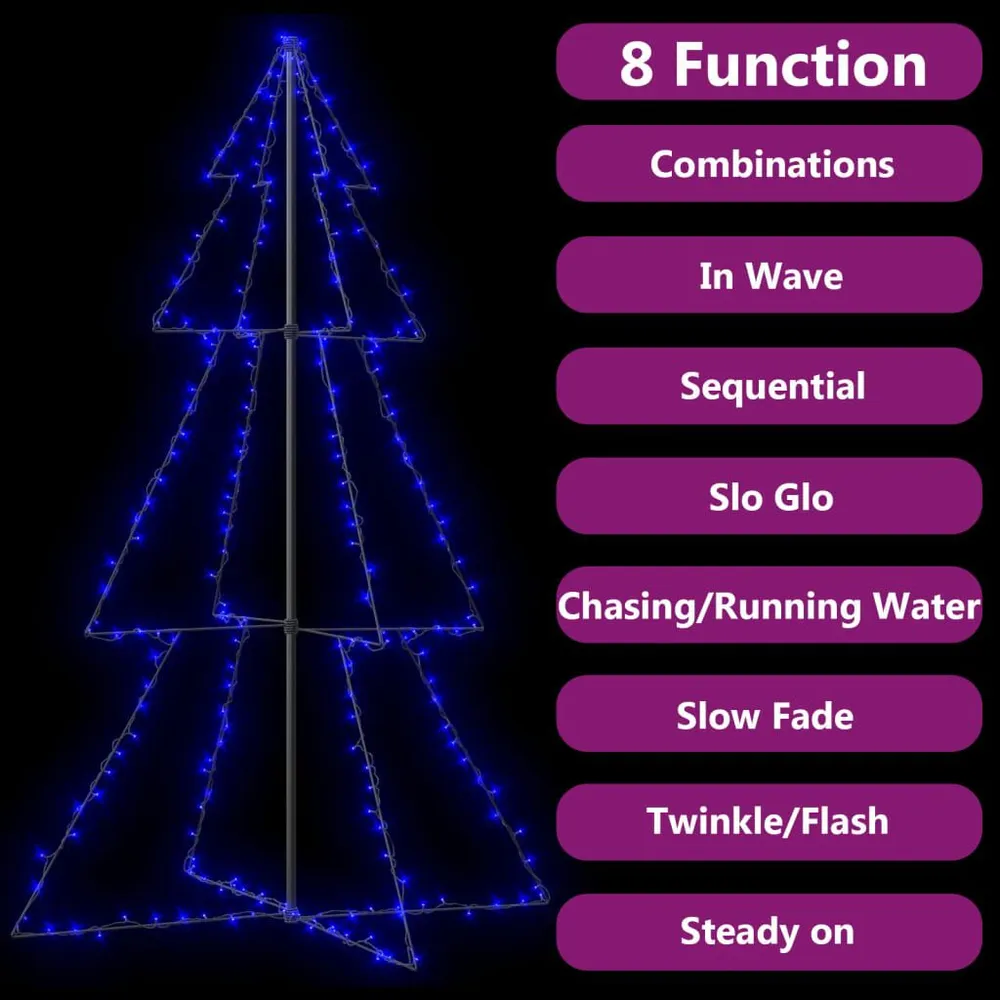 Árvore de Natal em cone 240 LEDs 118x180 cm interior e exterior vidaXL
