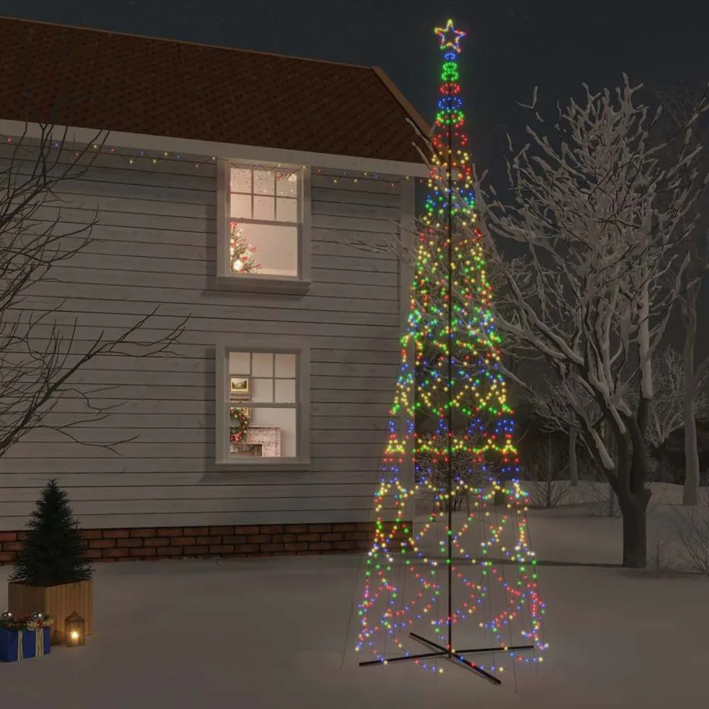 Árvore de Natal em cone 3000 luzes LED 230x800 cm colorido vidaXL