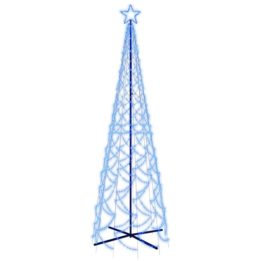 Árvore de Natal em cone 500 luzes LED 100x300 cm azul vidaXL