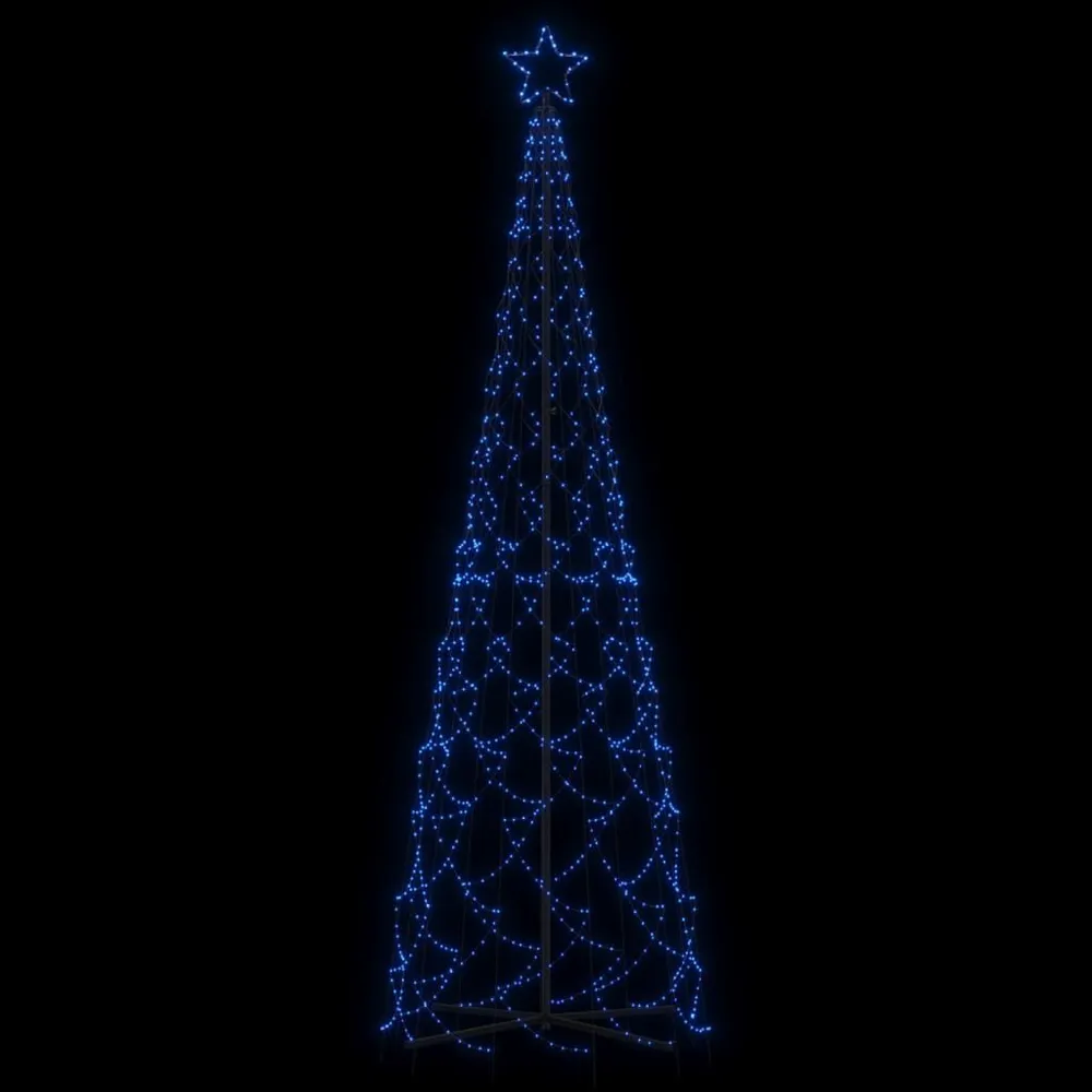 Árvore de Natal em cone 500 luzes LED 100x300 cm azul vidaXL