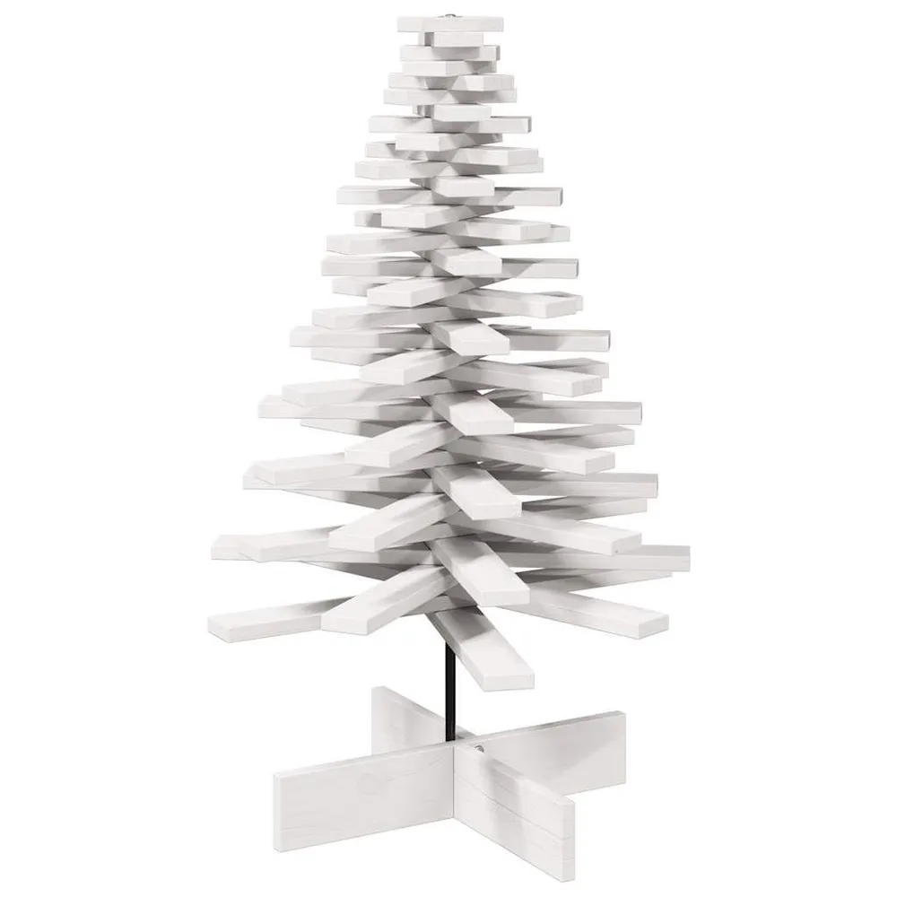 Árvore de Natal decorativa 100cm madeira de pinho maciç branco vidaXL