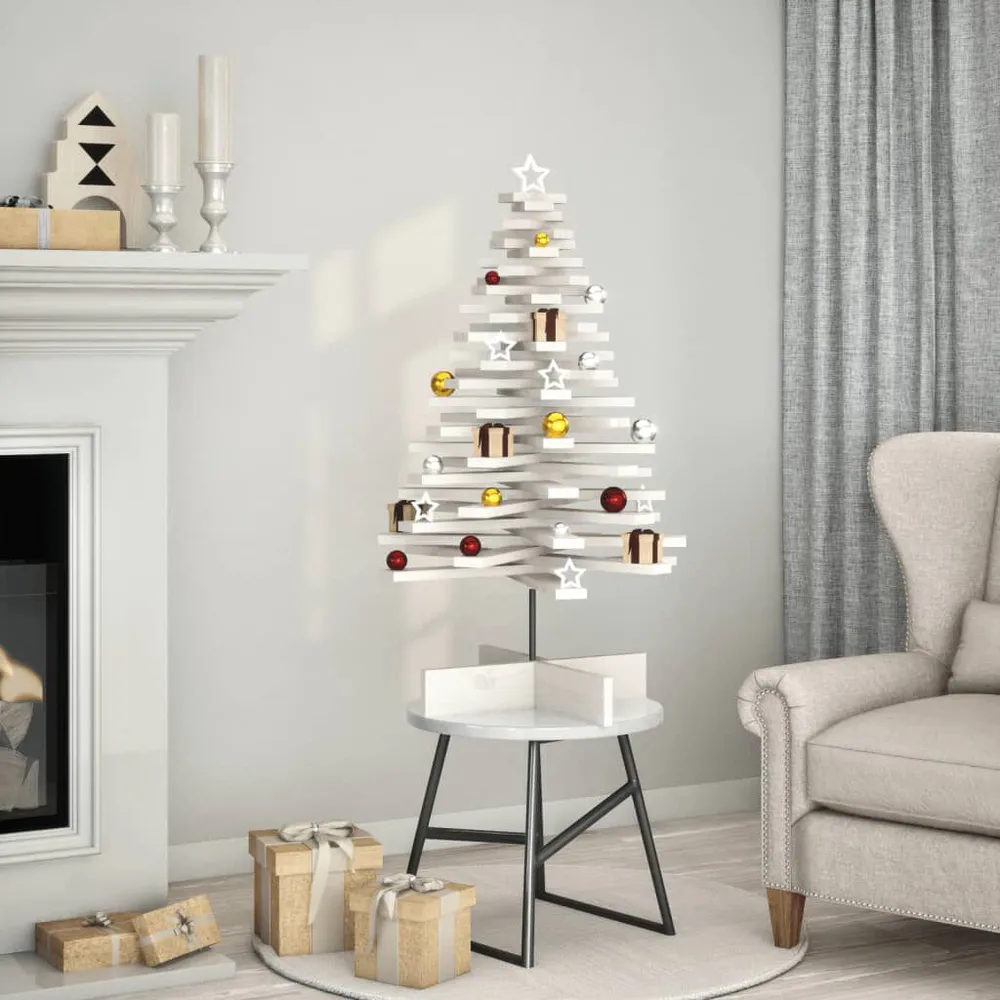 Árvore de Natal decorativa 100cm madeira de pinho maciç branco vidaXL