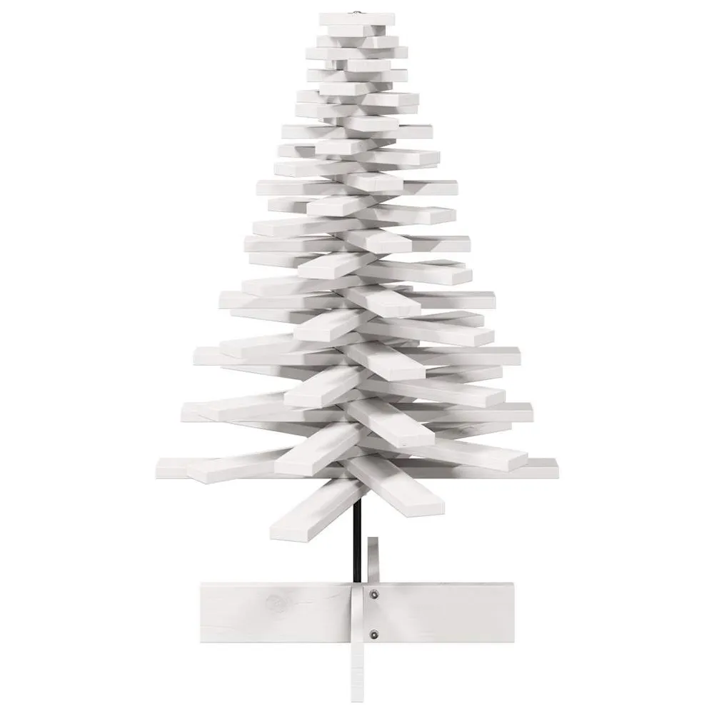 Árvore de Natal decorativa 100cm madeira de pinho maciç branco vidaXL
