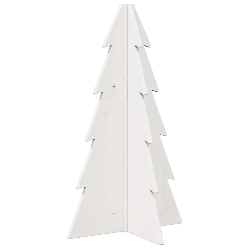 Árvore Natal decorativa 69,5 cm madeira de pinho maciç branco vidaXL