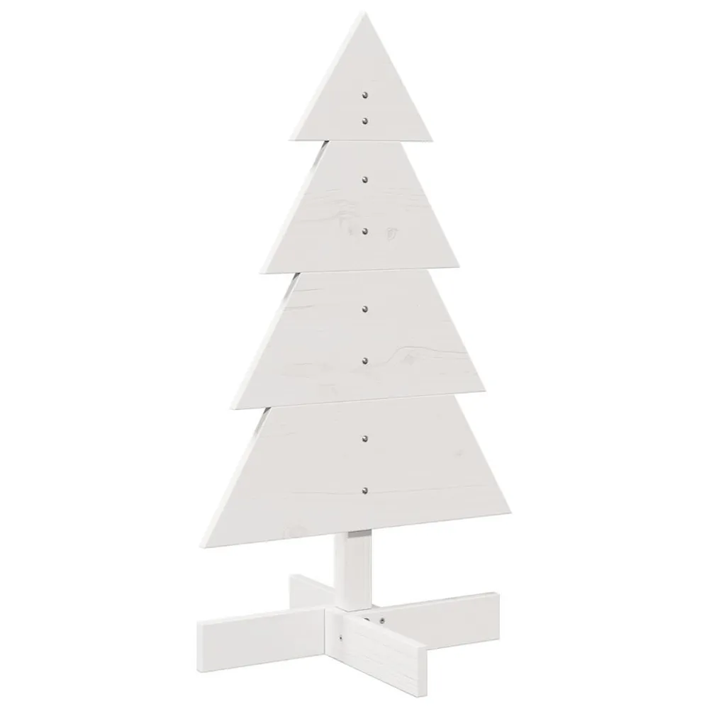 Árvore Natal decorativa 80 cm madeira de pinho maciç branco vidaXL