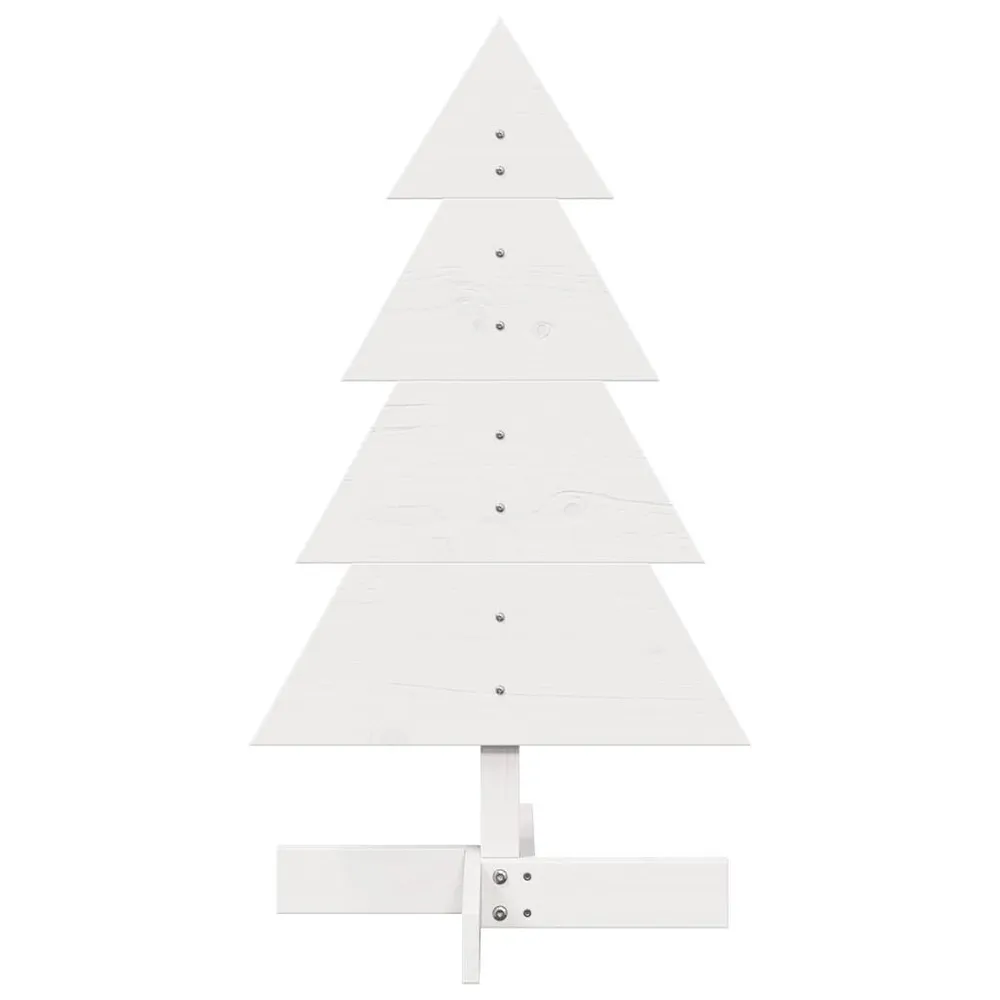 Árvore Natal decorativa 80 cm madeira de pinho maciç branco vidaXL