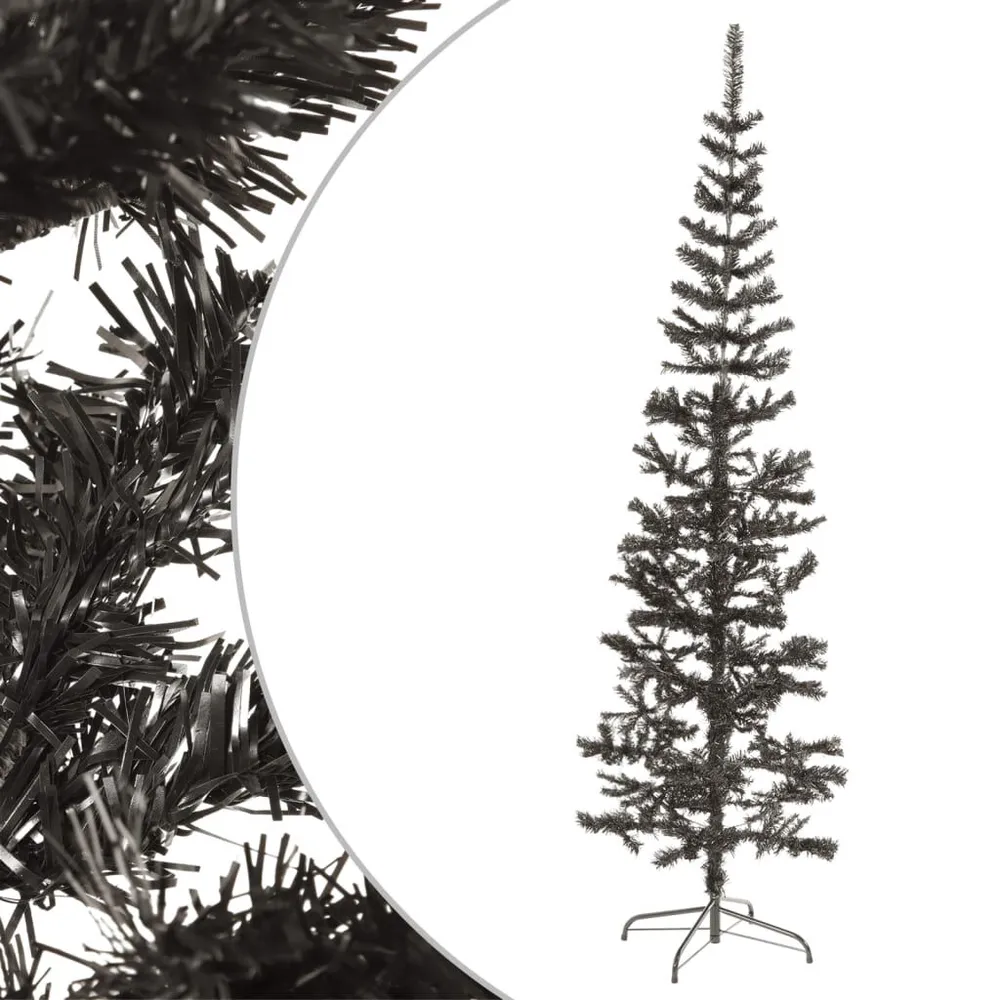 Árvore de Natal fina 240 cm preto vidaXL