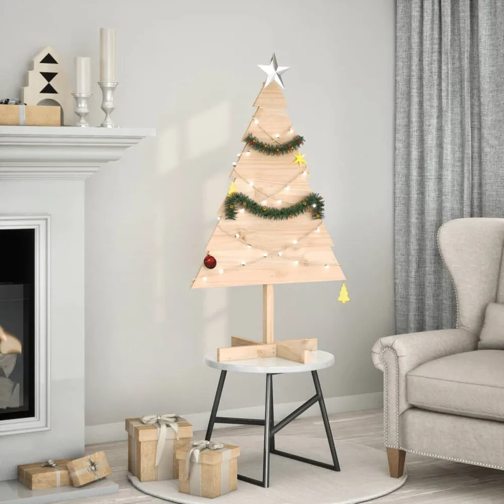 Árvore de Natal em madeira decorativa 110 cm madeira maciç vidaXL
