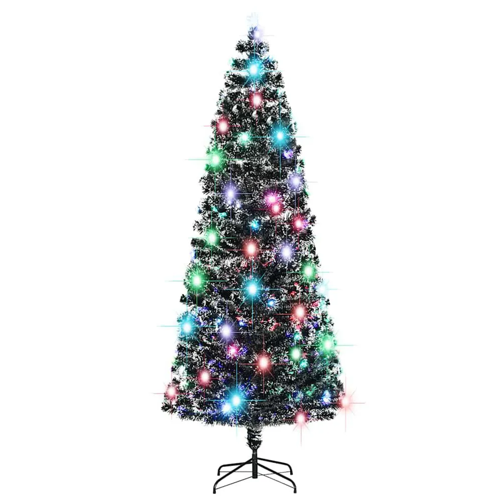 Árvore de Natal pré-iluminada com suporte 240 cm fibra ótica vidaXL