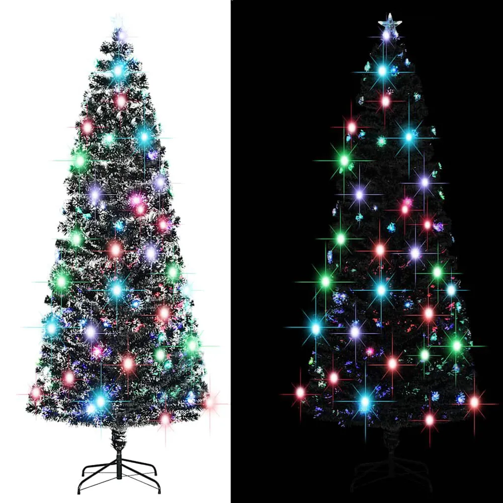Árvore de Natal pré-iluminada com suporte 240 cm fibra ótica vidaXL