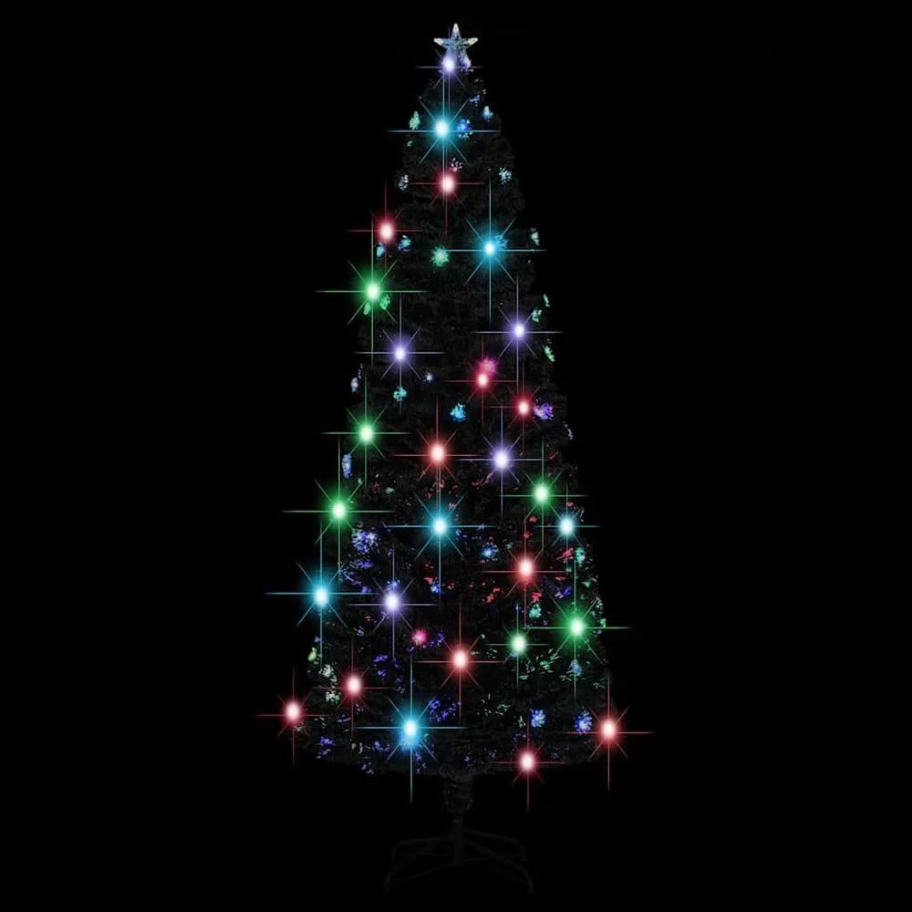 Árvore de Natal pré-iluminada com suporte 240 cm fibra ótica vidaXL