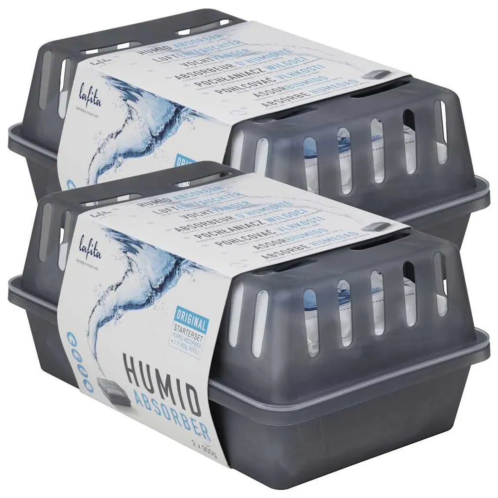 Absorventes de humidade com sacos de recarga 2 unidades 900 g