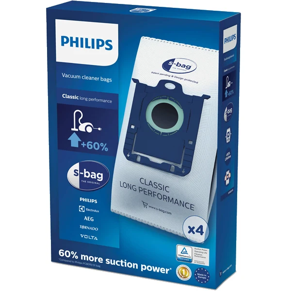 Carregador para Aspirador Sacos para aspirador Philips FC 8021/03 | 4 sacos, Sintético, 4 camadas
