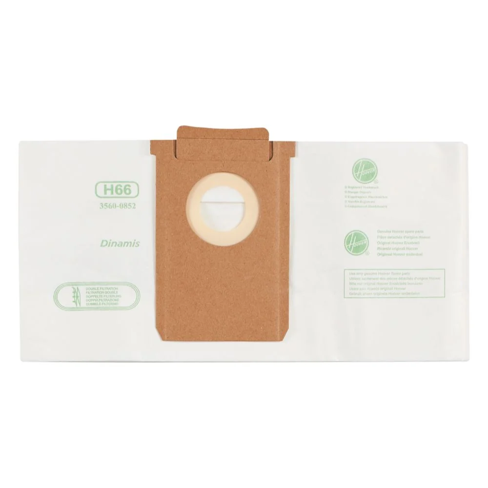 Saco Aspirador Hoover Dinamis | Papel, Dupla Filtragem, Fecho Higiénico | Compatibilidade Garantida