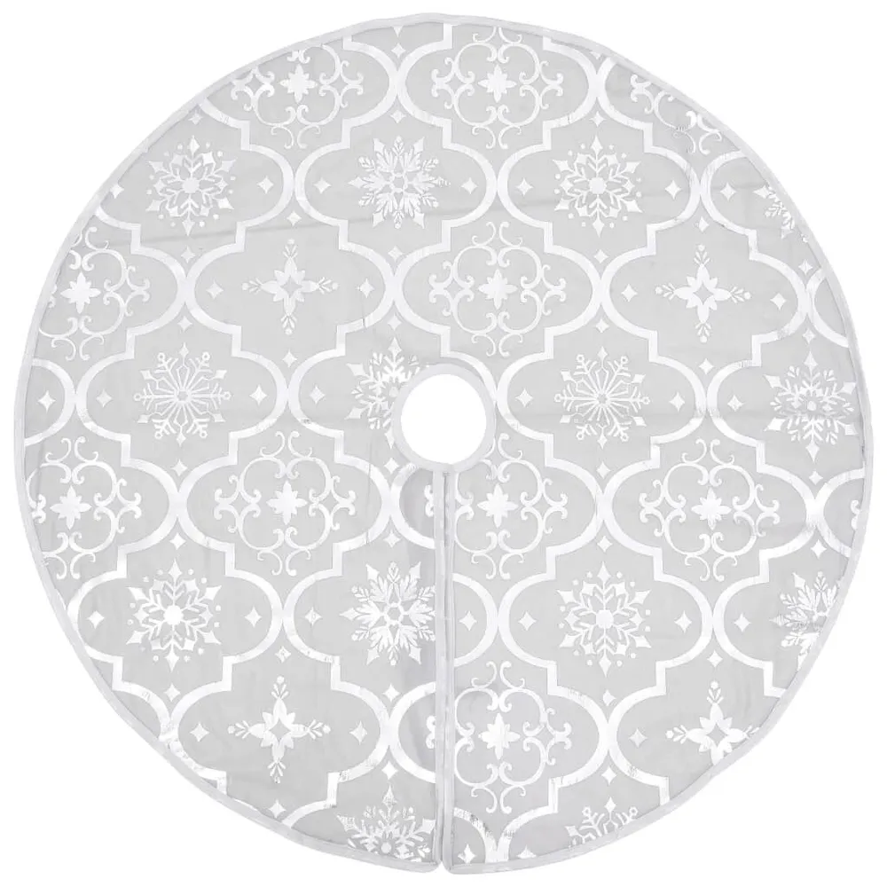 Saia de árvore de Natal luxuosa 90 cm com meia tecido branco em Poliéster Premium